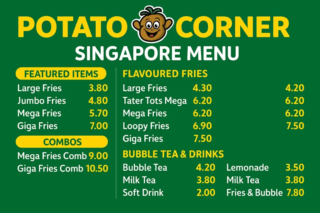 Potato Corner Menu Prices Singapore